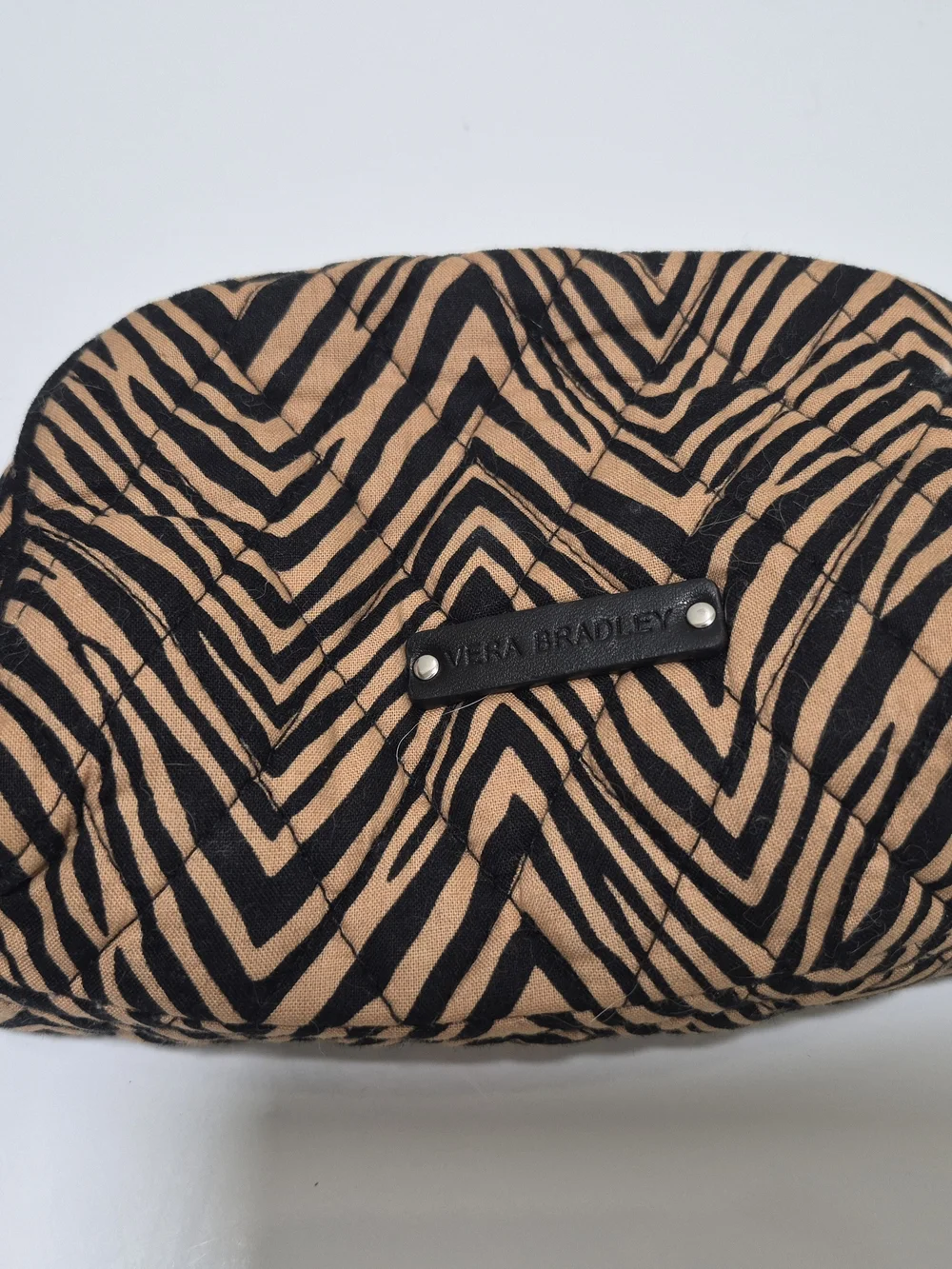 Vera Bradley Black and Tan Zigzag Quilted Baby Bag with Matching Pouch